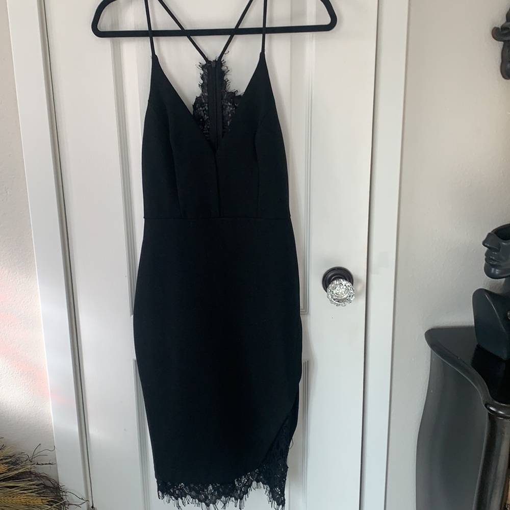 BNWT Astr Black dress with lace details